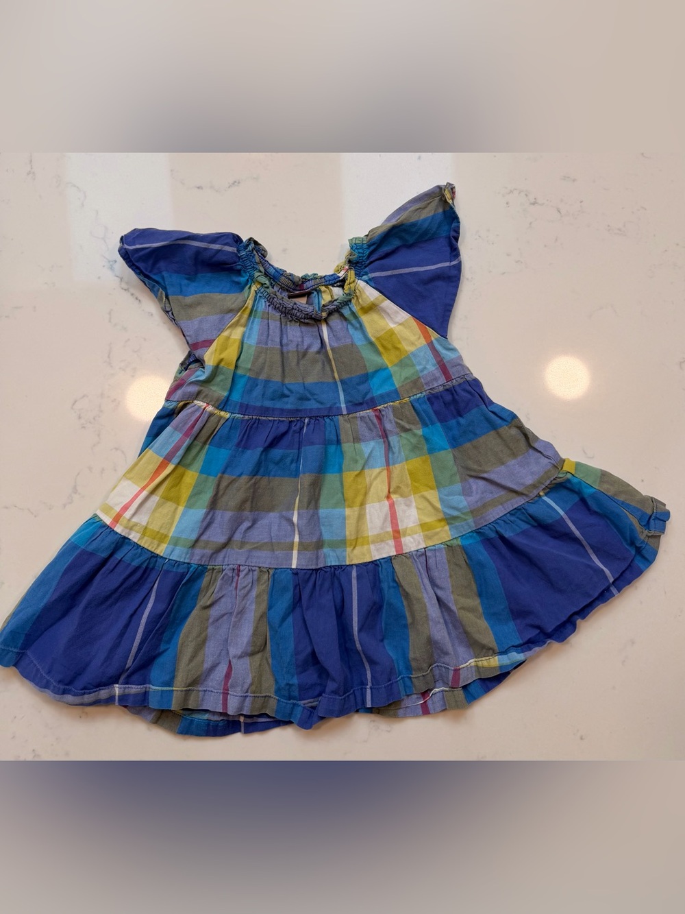 Girls' 12-18 months Tea Blue Plaid Dress